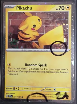 Pikachu [Holo Bleed+Swirl] (051/162) Cosmos Holo Temporal Forces Pokemon Card 2A - Image 1