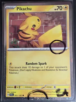 Pikachu [Holo Bleed+Swirl] (051/162) Cosmos Holo Temporal Forces Pokemon Card 2A - Image 2