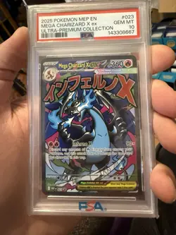 2025 POKEMON MEP EN-ME BLACK STAR PROMO #023 MEGA CHARIZARD X EX PSA 10 - Image 1
