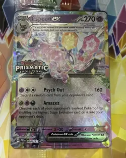 Pokemon TCG Prismatic Evolutions Espeon EX #034/131 Stamped Promo, Sealed - Image 1