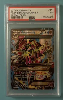 Pokemon XY Primal Clash Primal Groudon EX #151/160 2015 PSA 7 - Image 1