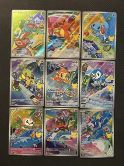 Pokemon TCG First Partners Illustration Collection Complete Promo Set of 9! NM! - Image 1