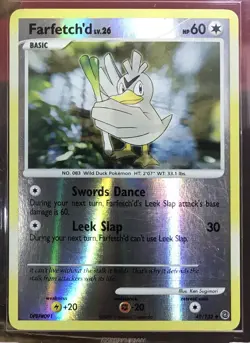 Pokemon - Farfetch'd 49/132 Reverse Holo D&P Secret Wonders LP - Image 1