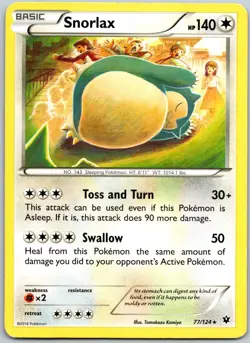 Snorlax 77/124 Rare Fates Collide MP - Image 1