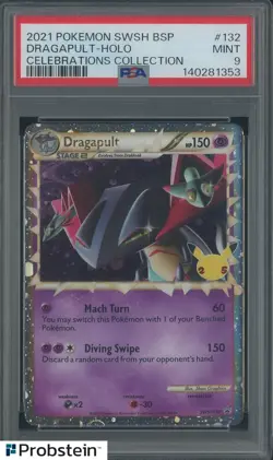 2021 Pokemon SWSH BSP Celebrations Collection #132 Dragapult - Holo PSA 9 MINT - Image 1