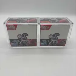 Lot (2) Pokemon SV10 Destined Rivals English Booster Boxes Sealed w/Acrylic Case - Image 1