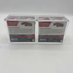 Lot (2) Pokemon SV10 Destined Rivals English Booster Boxes Sealed w/Acrylic Case - Image 2