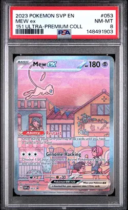 148491903 Mew ex 2023 Pokemon Scarlet Violet 151 Ultra Premium Promo #053 PSA 8 - Image 1