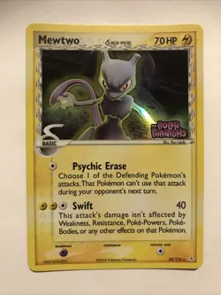 Pokemon TCG Mewtwo EX Holon Phantoms 24/110 Stamped Holo Card - Image 1