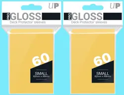 120 Ultra Pro Small GLOSS YELLOW DECK PROTECTOR Card Sleeves Japanese tcg game - Image 1