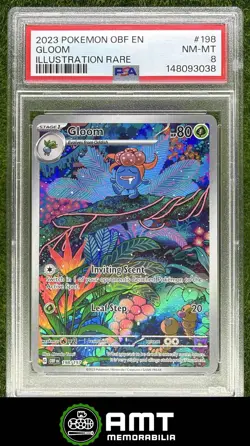 Gloom PSA 8 2023 Pokemon SV Obsidian Flames - OBF EN #198/197 3038 - Image 1