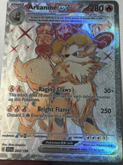 Arcanine ex 224/198 Ultra Rare Scarlet & Violet Pokemon Near Mint - Image 2