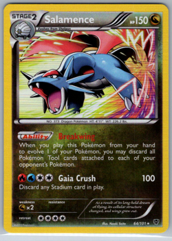 Pokemon Salamence Holo Rare BW Plasma Blast 64/101 LP - Image 1