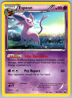 Pokemon Espeon Rare B&W Dark Explorers 48/108 - Image 1