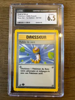 1999 Pokemon Base Set Gust of Wind 1st Edition French 93/102 CGC6.5 - Image 1