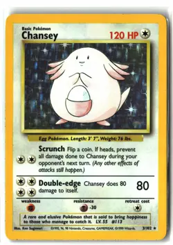 Chansey ⭐ 3/102 Holo Holo Rare Base Set Unlimited 1999 Pokemon LP - Image 1