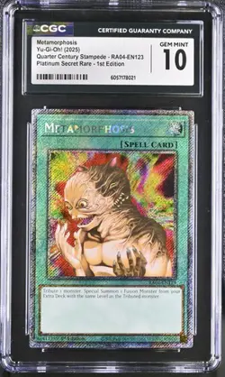 Metamorphosis *CGC 10* RA04-EN123 *POP 1* Platinum Secret Rare * Yugioh - Image 1