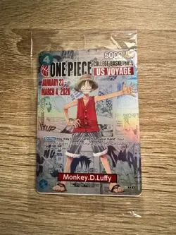 SEALED One Piece Monkey D. Luffy College Basketball US Voyage Promo Card MINT - Image 5