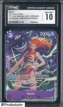 2025 One Piece PC Best Selection Vol.4 OP09-070 Nami Alternate Art CGC 10 - Image 1