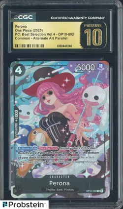 2025 One Piece PC Best Selection Vol.4 OP10-092 Perona Alt Art CGC 10 PRISTINE - Image 1