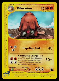 Pokemon Card - Piloswine Skyridge 43/144 Non Holo - Image 1