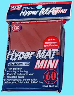 60 KMC HYPER MAT RED SMALL CARD SLEEVES Barrier NEW Matte Deck Protector Mini - Image 1