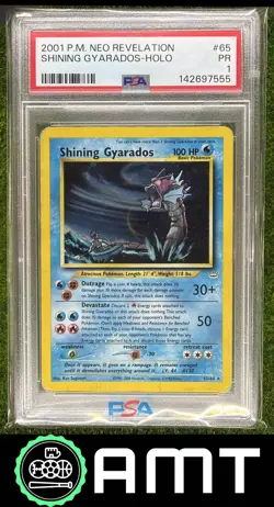Shining Gyarados PSA 1 2001 Pokemon Neo Revelation #65/64 7555 - Image 1