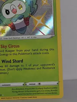 Rowlet Shining Fates SV001/SV122 Shiny Vault Holo Rare Pokemon TCG LP-NM - Image 5