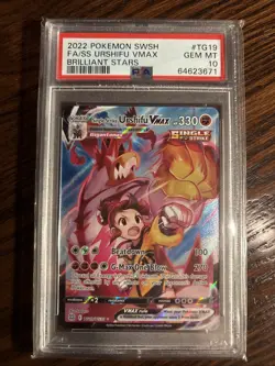 2022 Pokemon SWSH Brilliant Stars #TG19 FA/SS Urshifu VMax PSA 10 GEM MINT - Image 1
