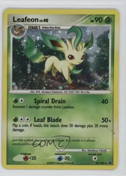 Cosmos Holo - Leafeon Pokemon Diamond & Pearl Majestic Dawn #24 2008 - Image 1