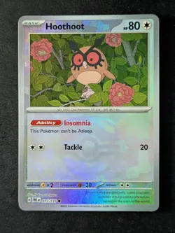 2025 Pokemon HOOTHOOT #077/131 Prismatic Evolutions Master Ball Reverse Holo - Image 1