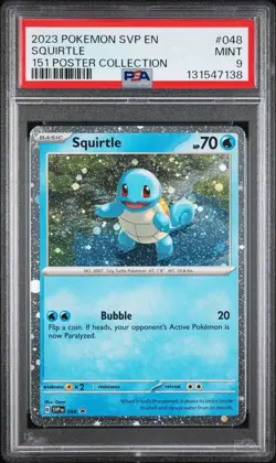 2023 POKEMON SVP EN-SV BLACK STAR PROMO 151 POSTER COLLECTION SQUIRTLE PSA 9 - Image 1