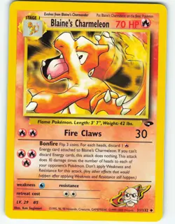 Blaine's Charmeleon - 31/132 Gym Challenge - Pokemon TCG - 2000 - Image 1
