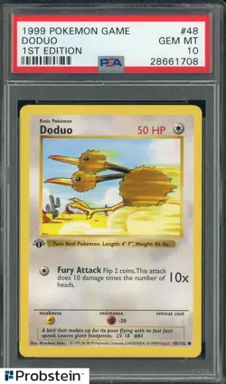 1999 Pokemon 1st Edition #48 Doduo PSA 10 GEM MINT - Image 1