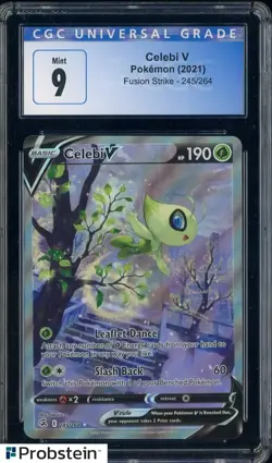 2021 Pokemon Fusion Strike #245 Celebi V CGC 9 MINT - Image 1