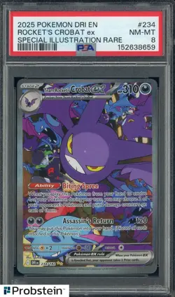 2025 Pokemon Dri En Special Illustration Rare #234 Rocket's Crobat Ex PSA 8 - Image 1