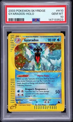 2003 Pokemon Skyridge Gyarados #H10 PSA 10 DOUBLE SWIRL Perfect 💎💦🐉 POP - 135 - Image 1
