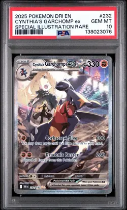 Cynthia's Garchomp EX 232/182 Special Illustration Rare Pokemon PSA 10 - Image 1