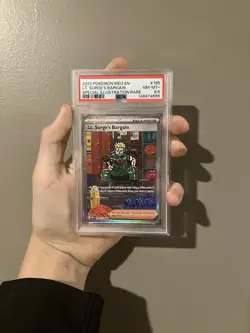 Pokemon 2025 ME Lt. Surge’s Bargain Sir Psa 8.5 POP 1 Nm-Mt + 🏋 - Image 1