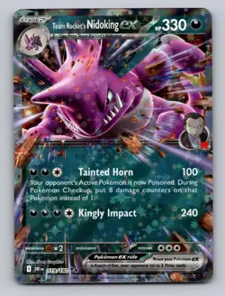 Team Rocket's Nidoking ex 119/182 Double Rare Destined Rivals Pokemon Holo NM - Image 1