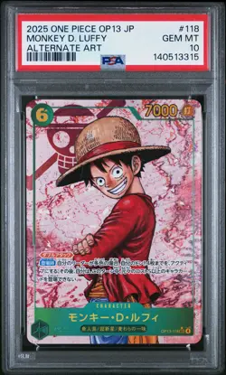 2025 ONE PIECE JAPANESE OP13-CARRYING ON HIS WILL #118 MONKEY D. LUFFY PSA 10 - Image 1