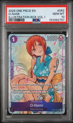 PSA 10 O-NAMI (OP05-062) ILLUSTRATION BOX VOL. 1 PROMO One Piece Card Game - Image 1