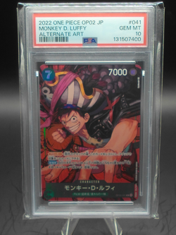 Monkey D. Luffy 041 Alternate Art One Piece OP02 Japanese PSA 10 Alt - Image 1