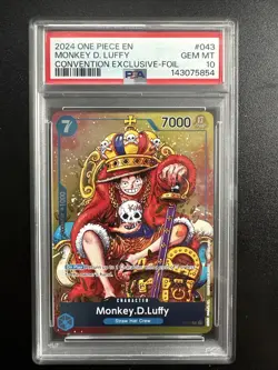 2024 One Piece EN Convention Exclusive Foil #043 Monkey D Luffy PSA 10 GEM MINT - Image 1