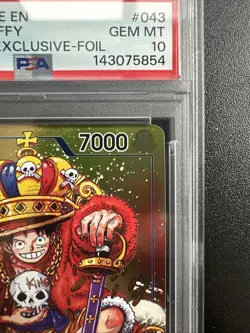 2024 One Piece EN Convention Exclusive Foil #043 Monkey D Luffy PSA 10 GEM MINT - Image 3