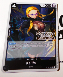 One Piece En Card Game Carte Promo Holo Judge Kalifa OP03-081 English Mint - Image 1