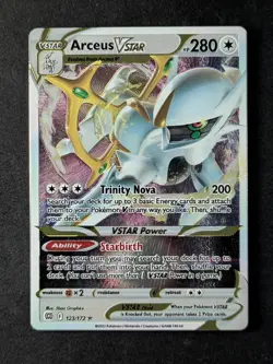 2022 Pokemon ARCEUS VST#123/172 Sword & Shield Brilliant Stars Promos Metal Card - Image 1