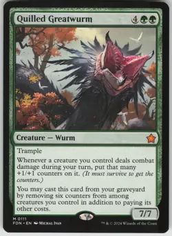 MTG Quilled Greatwurm NM Foundations Magic 111 - Image 1