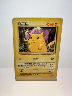 Pikachu 58/102 Common Base Set Unlimited Pokemon Heavily Played - Image 1