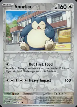 SNORLAX 136/167 REVERSE HOLO Uncommon Twilight Masquerade NM Pokemon - Image 1